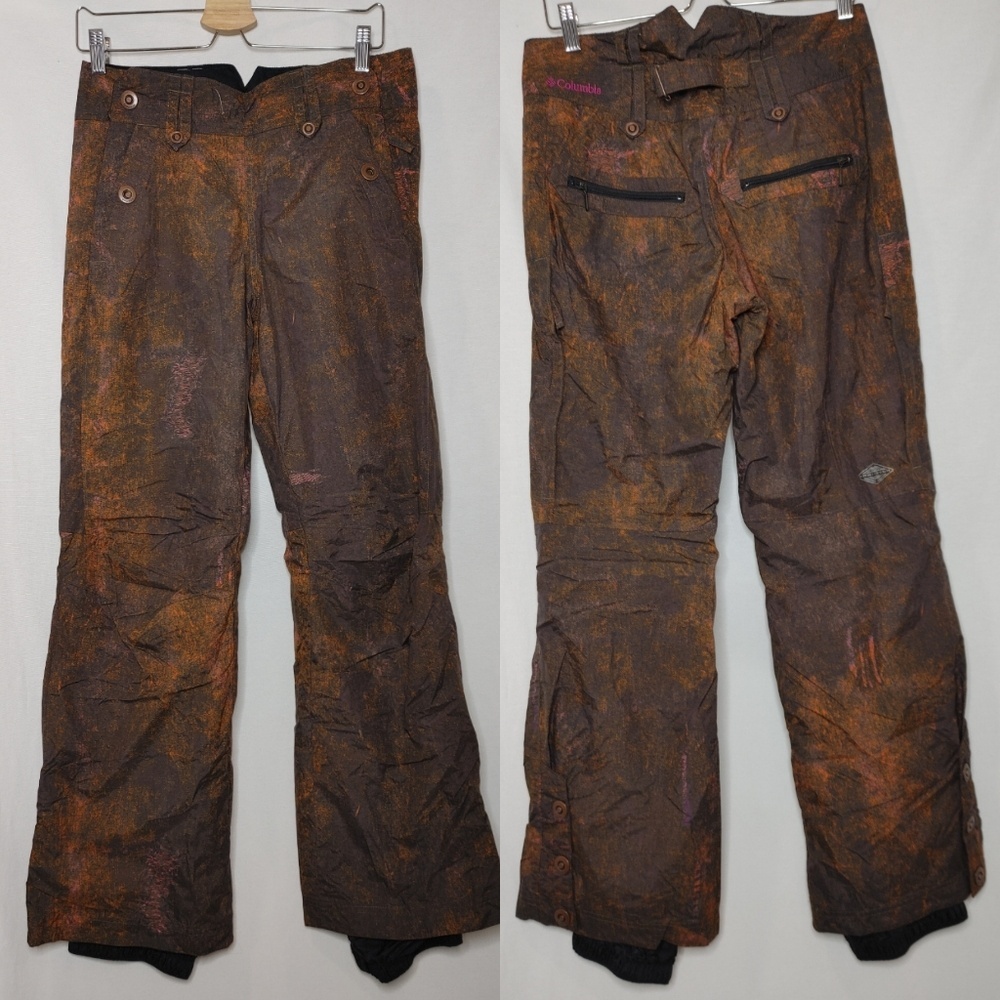 Columbia Pants Ski Snowboarding Outdoor‎ Small OmniTech Fleece Lined Brown Pink